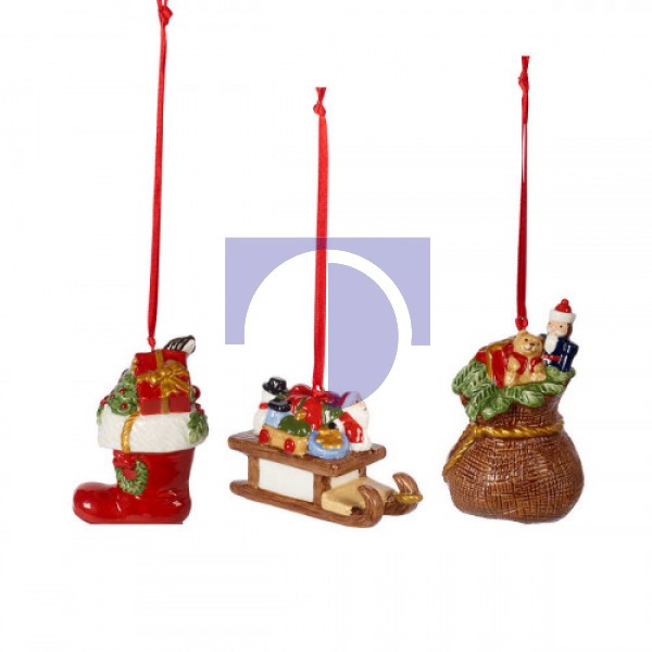 Підвіски Подарунки, набір з 3 предметів Nostalgic Ornaments Villeroy & Boch Підвіски Подарунки, набір з 3 предметів Nostalgic Ornaments Villeroy & Boch