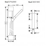Steel Душевой гарнитур цвет сталь Axor 27943800 Steel Душевой гарнитур цвет сталь Axor 27943800