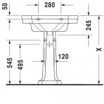 Раковина 1930 700х500 мм Duravit 0438700030 Раковина 1930 700х500 мм Duravit 0438700030