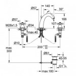 Sinfonia Смеситель для раковины на 3 отверстия хром / золото Grohe 20015IG0 Sinfonia Смеситель для раковины на 3 отверстия хром / золото Grohe 20015IG0