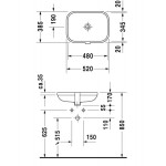 Happy D.2 Раковина встраиваемая Duravit 0457480000 Happy D.2 Раковина встраиваемая Duravit 0457480000